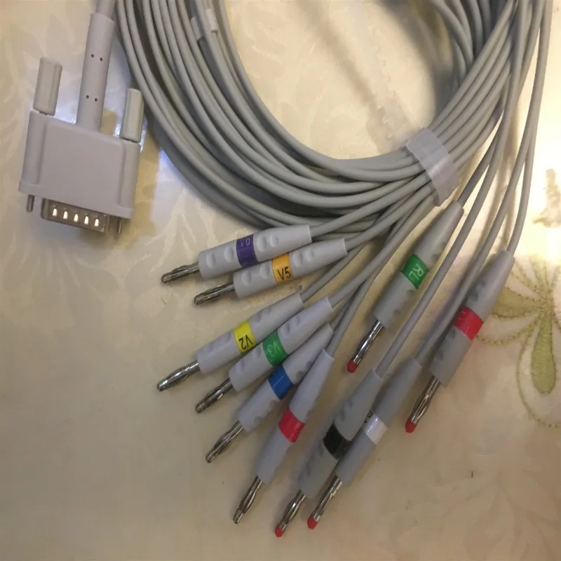 Совместим с Bionet Cardiocare 2000/CardioTouch3000 кабель для ЭКГ leadwires 10 проводов медицинский ECG 4 0