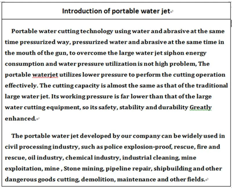 Мобильный струи воды системы tuobo ЧПУ портативный резки water jet