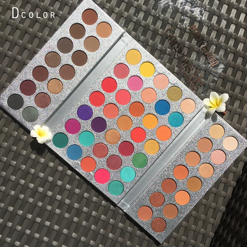 

beauty glazed Gorgeous me 63 colors eye shadows palette shimmer glitter metallic eye matte eyeshadow makeup pigment wet powder
