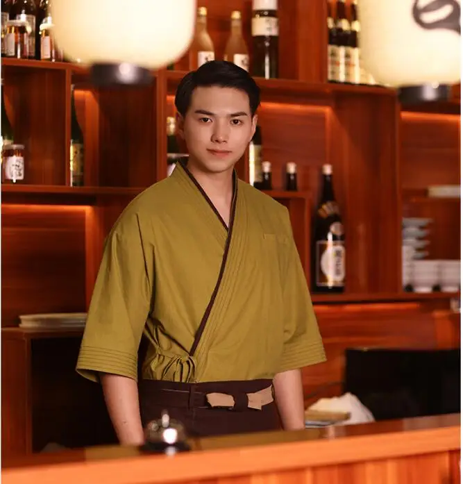 Горячая Распродажа Униформа японского повара ресторан и отель униформа суши-бар японские кимоно мужчин