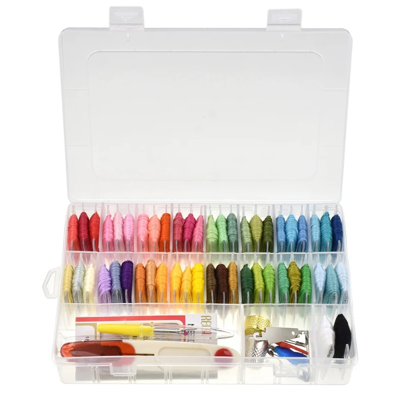 50 цветов DIY DMC Вышивка крестом коробка для хранения пластиковые панели обмотки пластины Spiraea инструмент для отделки