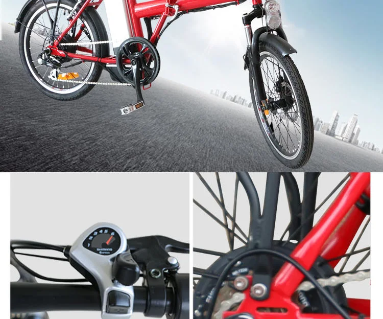 Flash Deal JS New Electric Bike 20" 36V10AH Lithium battery E bike 36V250W Rear Hub Motor Folding Electric bicycle 6 Speed velo electrique 5