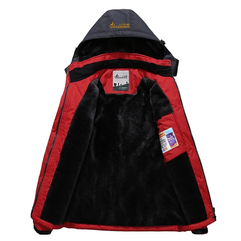 Зимняя теплая ветровка для кемпинга, черные походные куртки для мужчин, термальные альпинистские горные водонепроницаемые шерстяные уличные куртки для мужчин