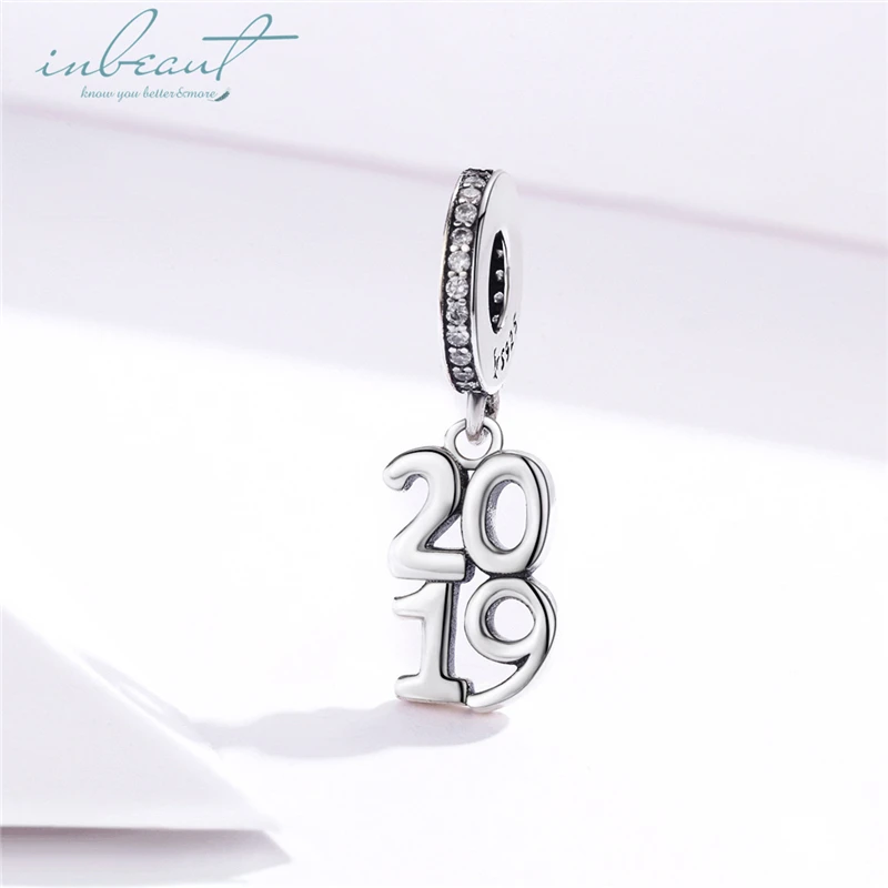 

inbeaut Hot Sale 100% 925 Sterling Silver Cubic Zirconia fit Pandora Bracelet 2019 Year Charms S925 Beads Bangle Jewelry Making