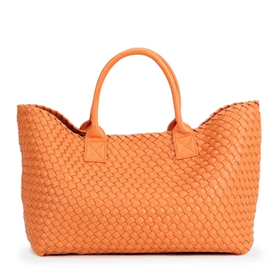 QIAOBAO кошелек, Подарочная сумка, брендовая качественная кожаная женская сумка, сумка-мессенджер, винтажная Большая вместительная тканевая сумка ручной работы - Цвет: Orange