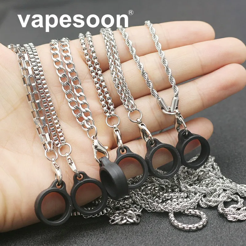 

10pcs VapeSoon Universal Protective Mental Lanyard For Diameter 9-15mm Ecig Vape Pod Kit 410mm Long Decorative Ring Accessory