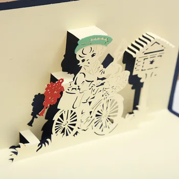 

Factory direct stereo creative laser hollow greeting card can be customized LOGO birthday card