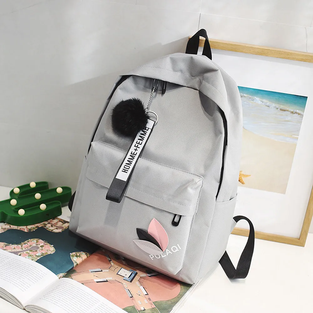 Online Canvas Women Backpack Solid School Bags for Teenage Girls Boy Rucksack Casual Travel Backpacks Schoolbag Satchel Sac a dos