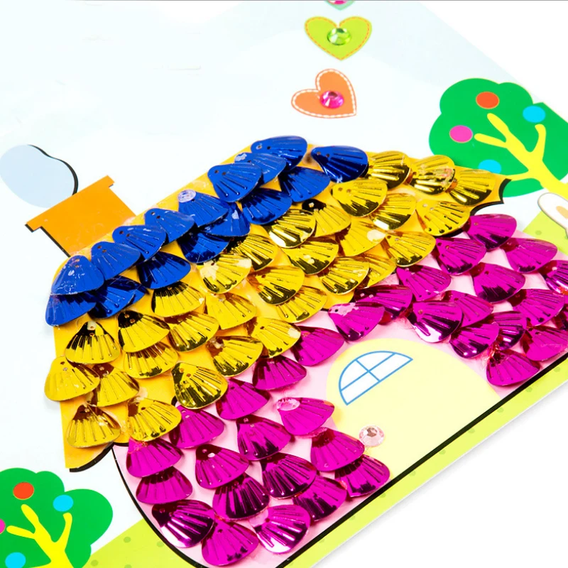 SZ пара DIY картина с ракушками детский сад материал ручной работы сумка Детские наклейки с блестками игрушка для детей игрушки ремесла