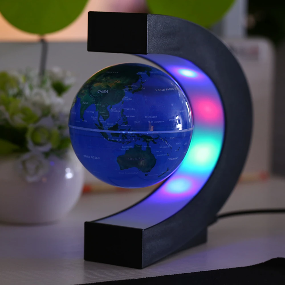 LED Плавающий Tellurion Глобус настольная магнитная левитация лампа глобус шар