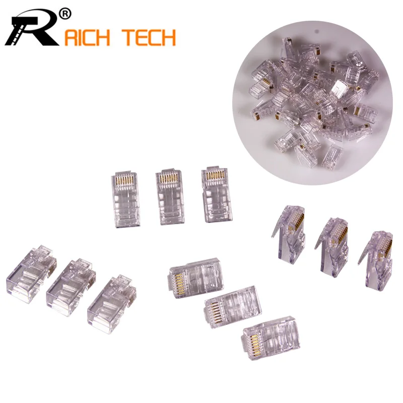10 шт./лот RJ45 Cat5 CAT5e с разъемом папа RJ-45 Позолоченные сети модульный разъем 8P8C