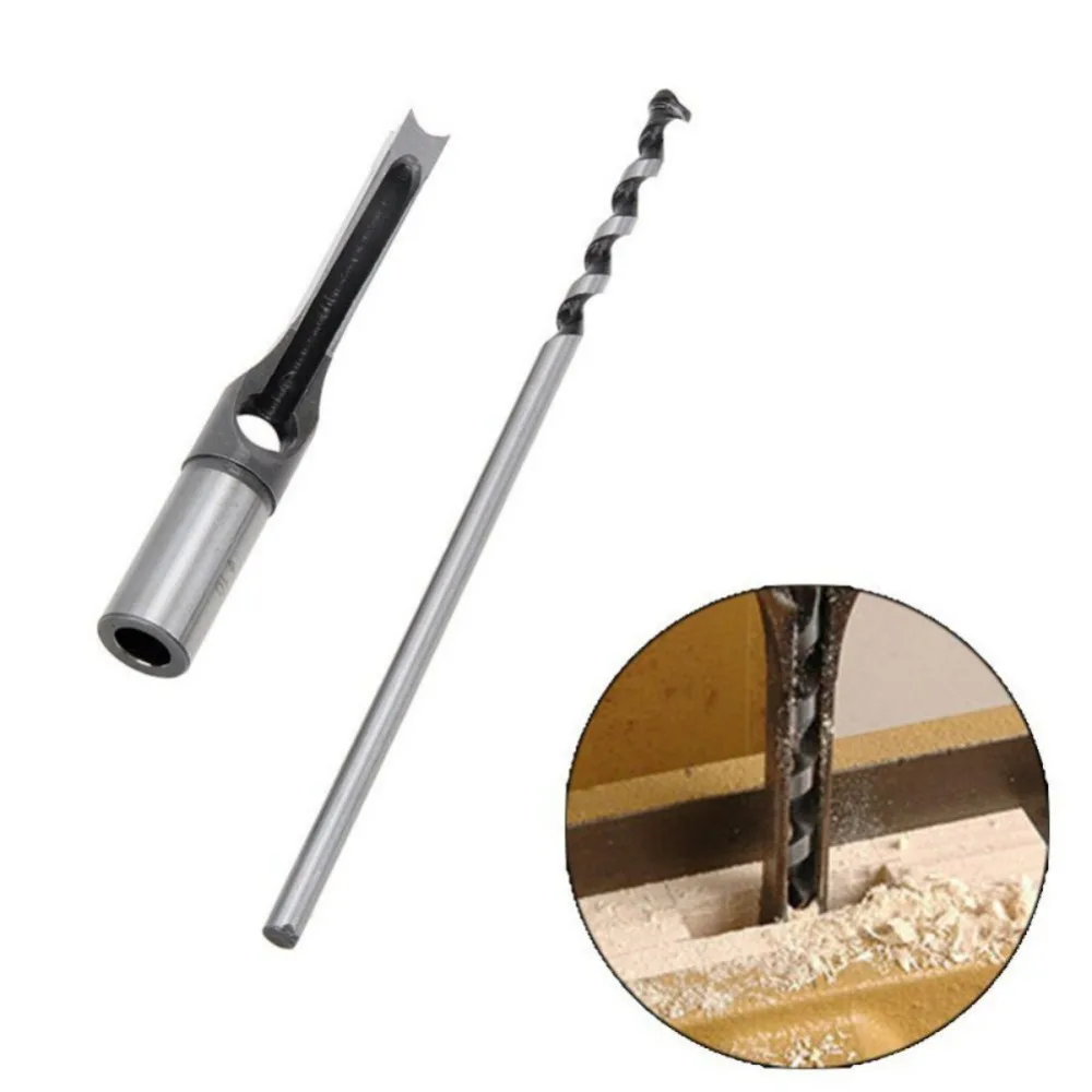 10mm/16mm Square Hole Saw Auger Drill Bit Mortising Chisel Woodworking