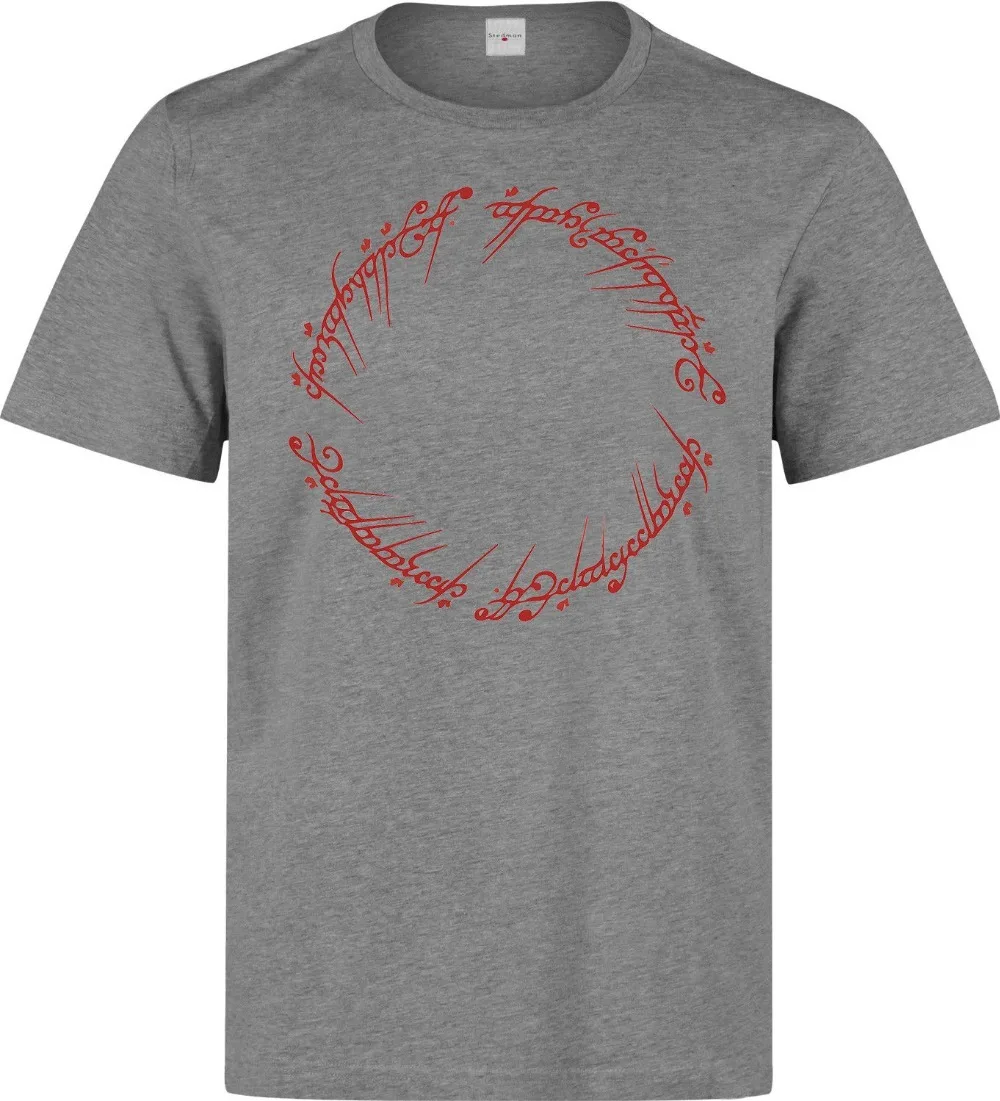 New Men T shirt Fashion  Lord of the Rings Sauron Inscription men's (woman's available) grey t shirt top