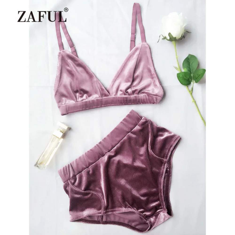 ZAFUL 2018 Новый женский комплект бикини бархатный купальник с высокой талией и