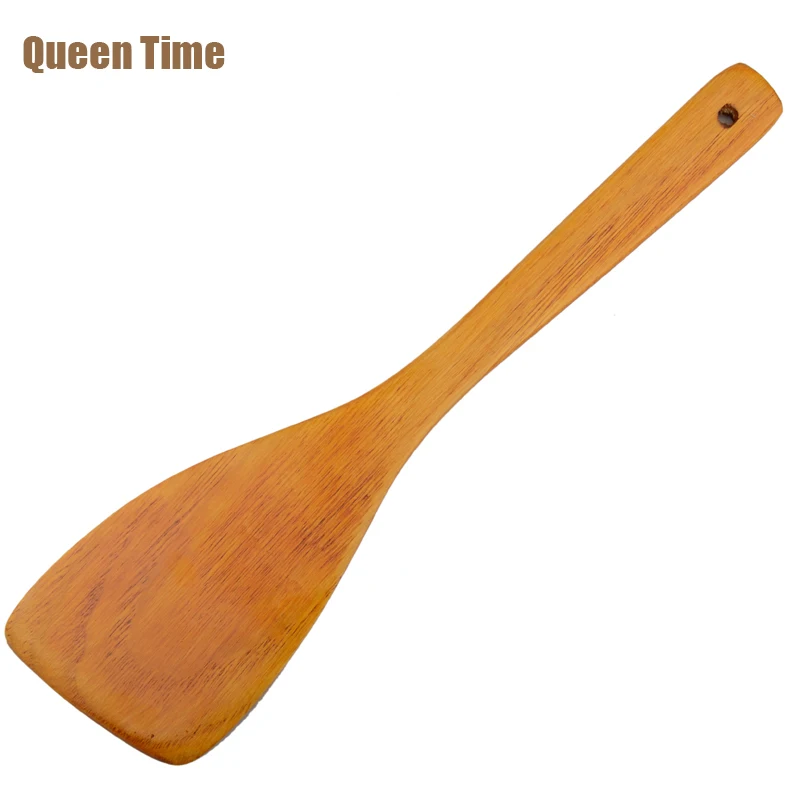 Деревянная лопата с длинной ручкой QueenTime для антипригарной сковороды деревянный