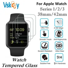 VSKEY 100PCS Tempered Glass Film For Apple iWatch 38mm 42mm Series 1/2/3 Smart Watch Screen Protector Protective Film