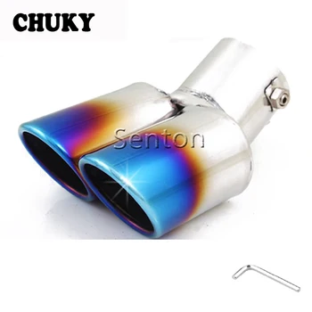 

CHUKY Car Twins Rear Exhaust Muffler Pipe Tip Cover Modification For Kia Rio/Mazda/Chevrolet/Ford/Peugeot/Hyundai/Suzuki/Nissan