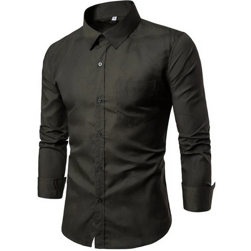 

2018 Men Fashion Casual Long Sleeved Printed shirt Slim Fit Male Social Business Dress Shirt Brand Men Clothing G005