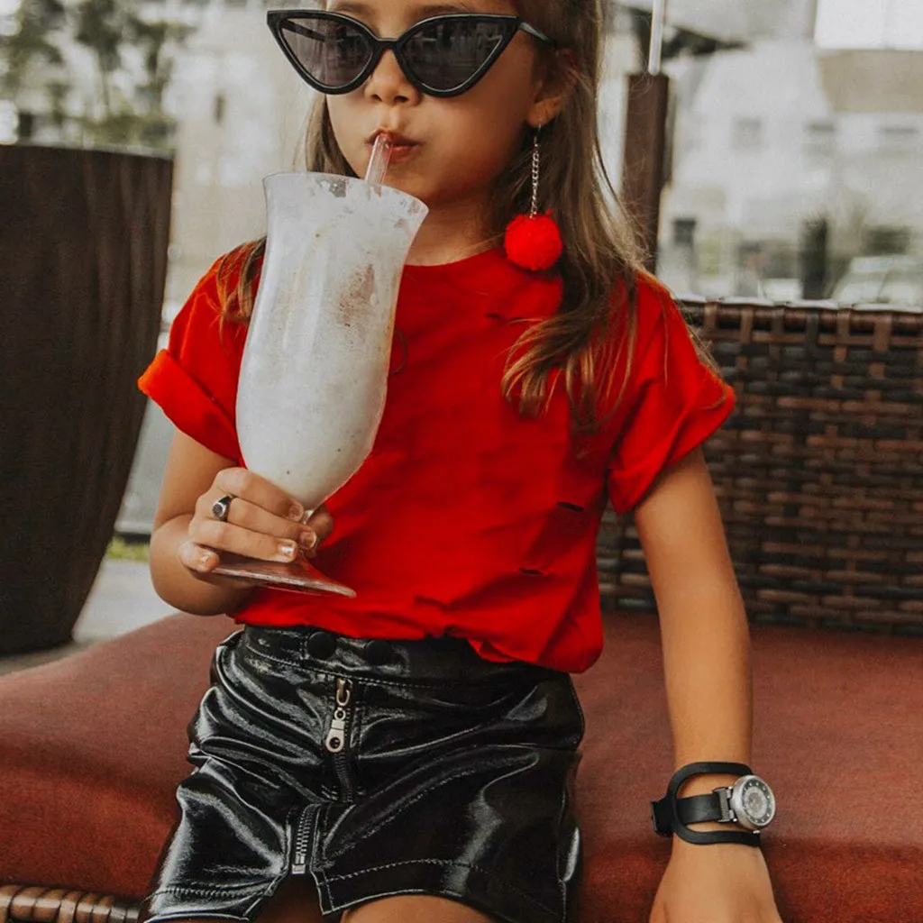 2019 Brand New Toddler Infant Child Kids Baby Girl PU Skirt Princess