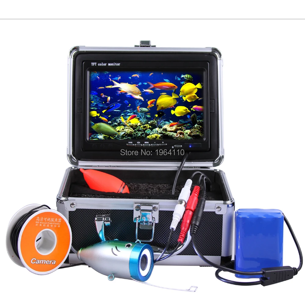 Подводный комплект рыболовных камер с глубины 30 метров кабель и 7 дюймов ЖК-дисплей для контроля уровня сахара в крови с DVR Функция& экранное меню и сильный Алюминий чехол