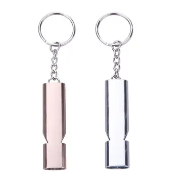 

Double-frequency Portable Alloy Aluminum Emergency Survival High Volume Whistle Outdoor Camping Hiking Tool Keychain Gold/Sliver