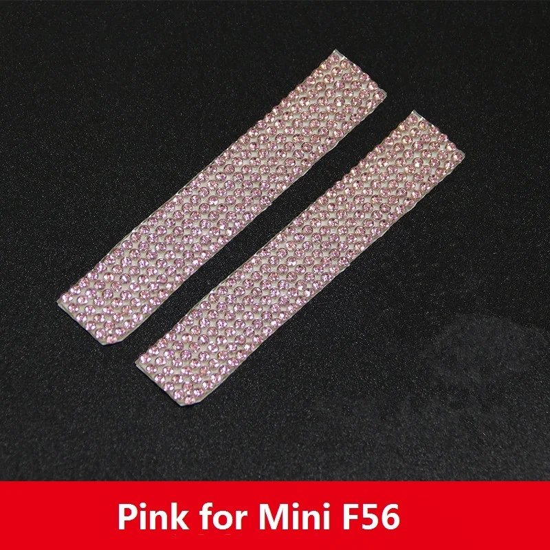 Bling салона наклейка для дверной ручки с кристаллами для Mini Cooper F54 F55 F56 F60 R55 R56 R60 R61 аксессуары - Название цвета: Pink for F56