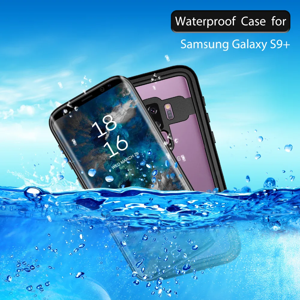 For Samsung Galaxy S9 Plus Case IP68 Waterproof Case for Samsung Galaxy S9 Plus S9+ G9650 Diving Underwater PC + TPU Armor Cover