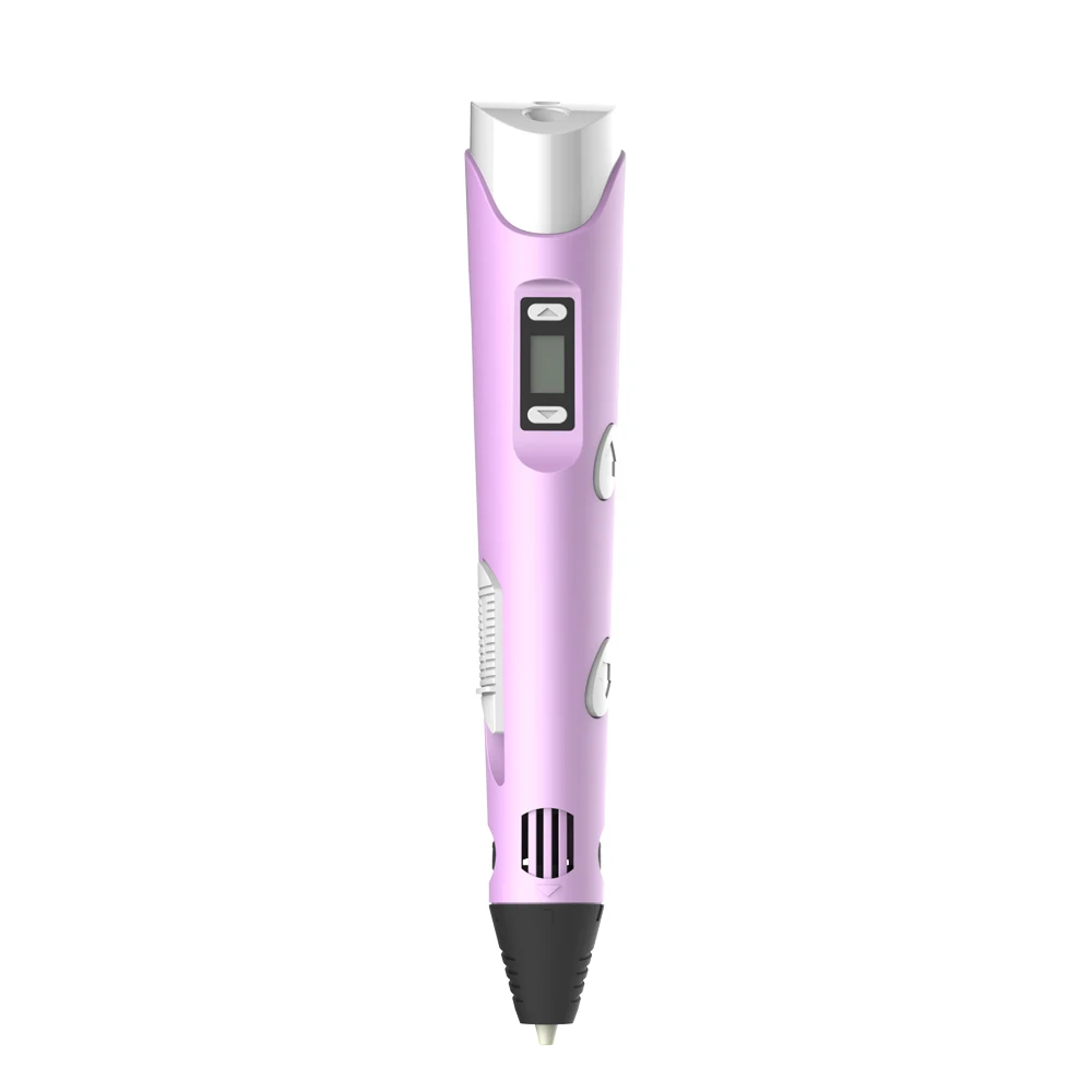 Цифровой дисплей интеллектуальная 3D Ручка для печати высокая температура 3D Граффити живопись ручки с USB кабель развивающие игрушки подарок - Цвет: Pink