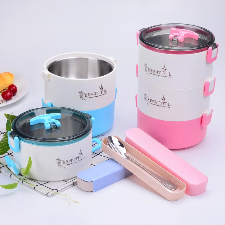 

Fashion Bento Lunchbox Bento Thermos Flask Heated Container for Food Stainless Steel Table Ware Storage Lunch Box Picnic People