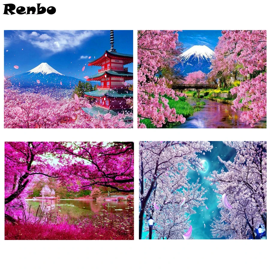 Aliexpress.com : Buy 5D DIY diamond painting Sakura flower Full square ...