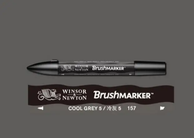 Winsor& Newton кисть-Маркер ручки краски на спиртовой основе быстрая сушка черный серый розовый фиолетовый тон - Цвет: Cool Grey 5