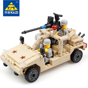 

Military Transport Bricks Blocks 1 PC with Multi-functional Chariot and Soldiers Gift Toys for Children Technic Kazi 82004