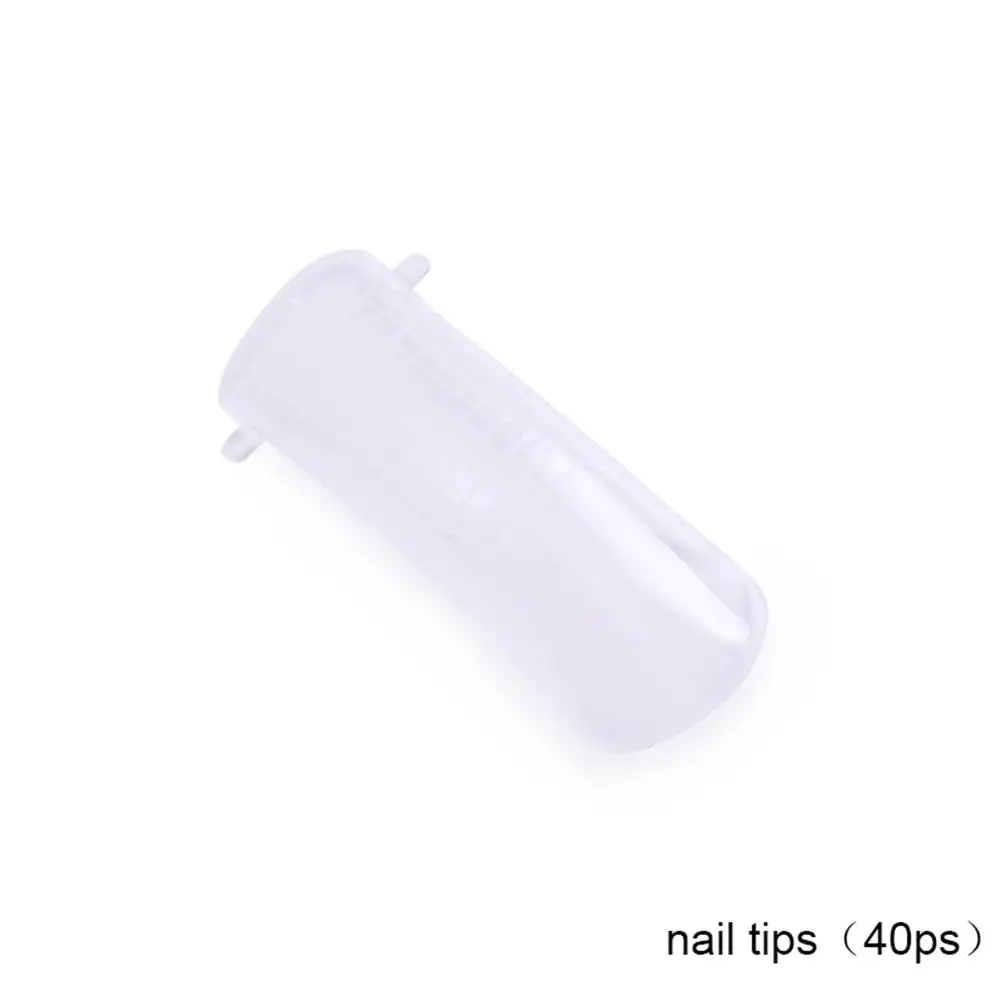 LILYCUTE, 40 шт., натуральные накладные ногти, многоразовые, быстрое строительство, форма для ногтей, клипса, УФ-гель для наращивания, маникюрные инструменты - Цвет: 40Pcs Nail Tips