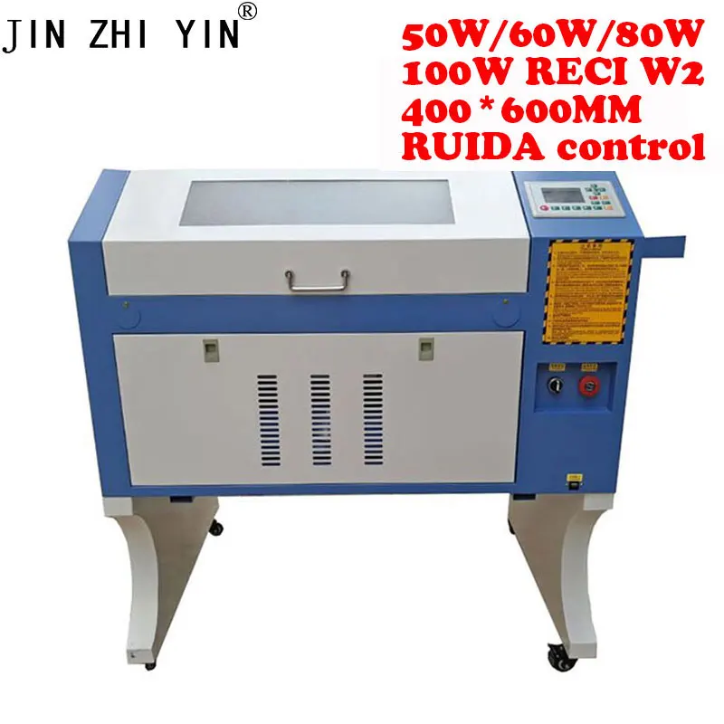 JINZHIYIN 4060 CO2 лазерный гравировальный станок 60w/80w/100w reci power Ruida control режущий honeycomb