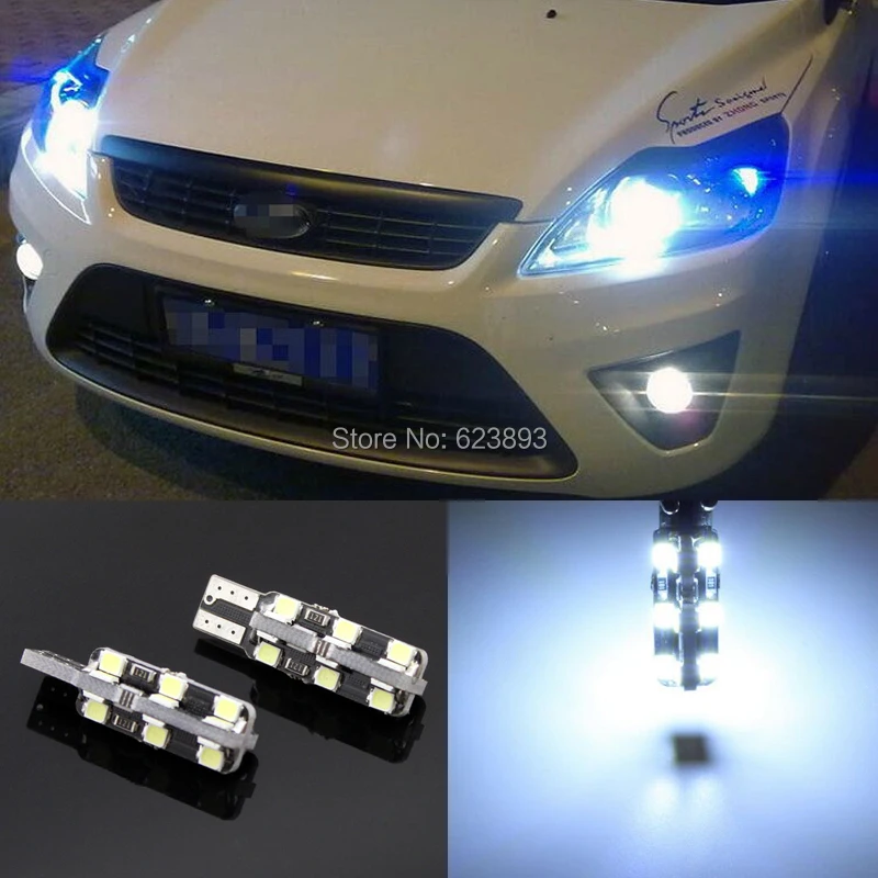 

2x Canbus Error Free T10 W5W Bright 24 SMD White LED Car Styling Parking Lights For focus 2 3 fiesta Mondeo ecosport kuga/Escape