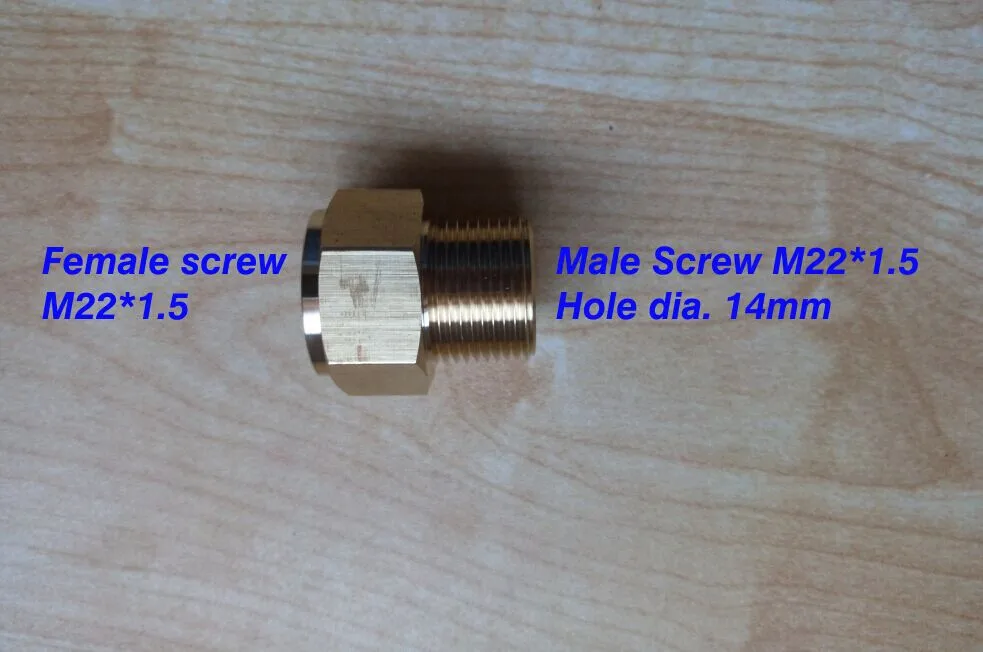 2 шт./лот Женский Мужской шланг для мойки автомобиля адаптер разъем один конец женский M22* 1,5 мм другой конец Мужской M22* 1,5*14 мм Диаметр отверстия 14 мм