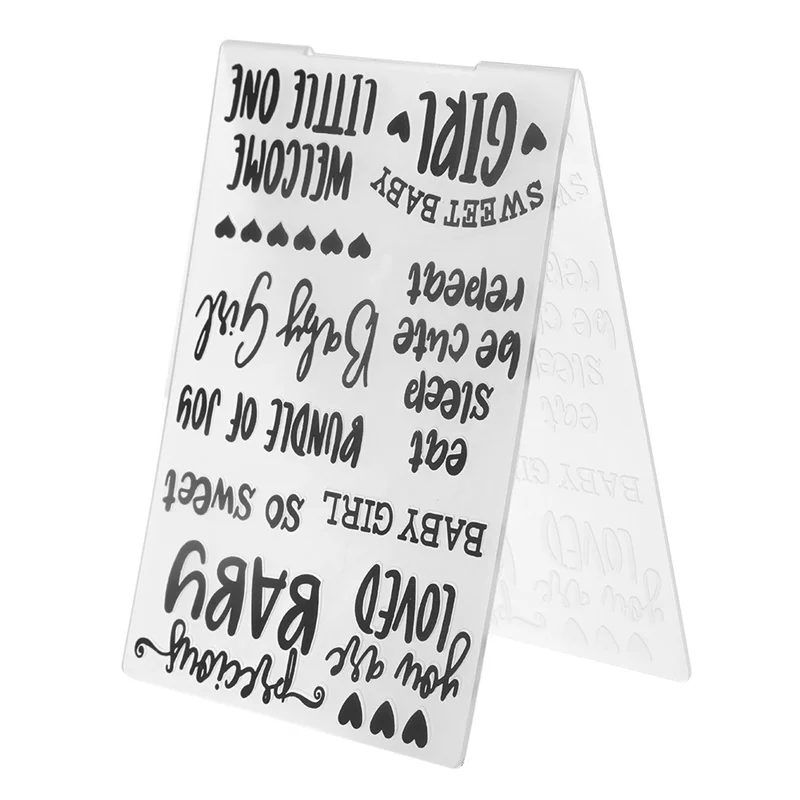 Фраз для маленьких девочек пластиковый шаблон ремесло папки для тиснения для DIY Скрапбукинг альбом и изготовление бумажных карточек Декор