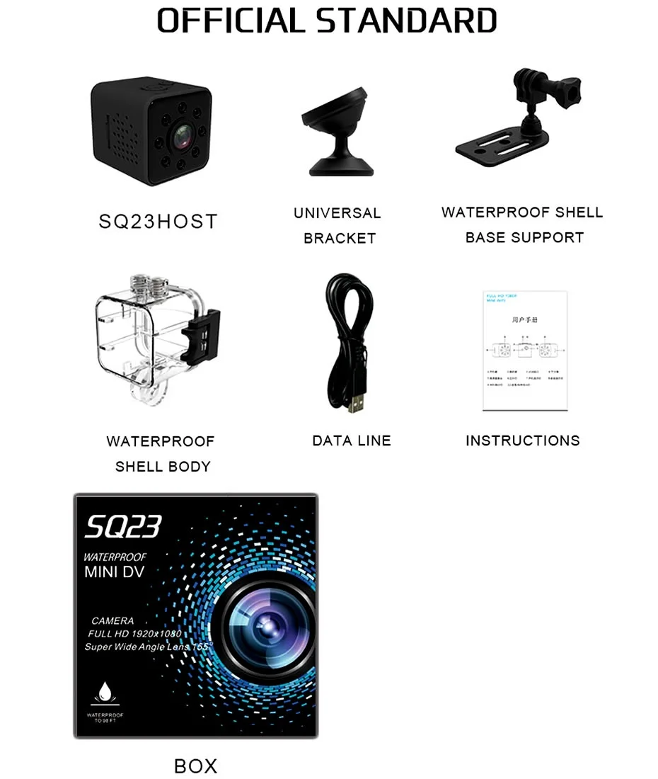 SQ23 WiFi мини-камера, беспроводная микро-камера, камера для тела, IP, секретная, ночная версия, DVR, для велосипеда, Hide Espia Oculta Gizli, Kamera, TOMMEE Hilfigger - Цвет: Black