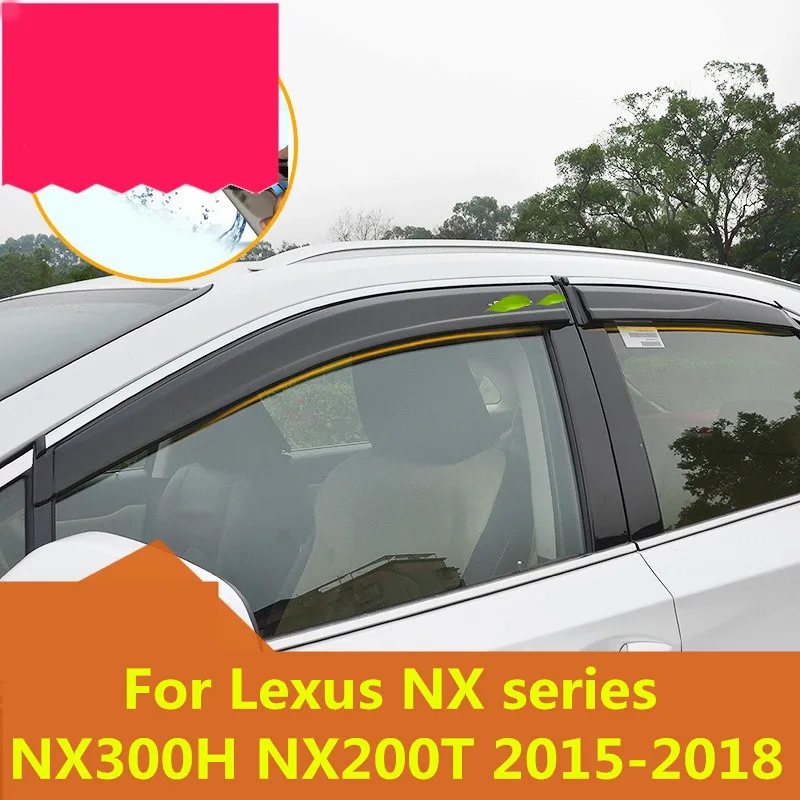 

For Lexus NX series NX300H NX200T 2015-2018 Car Window Sun Vent Visor Rain Guards Sun/ rain Shield decoration Auto Accessories