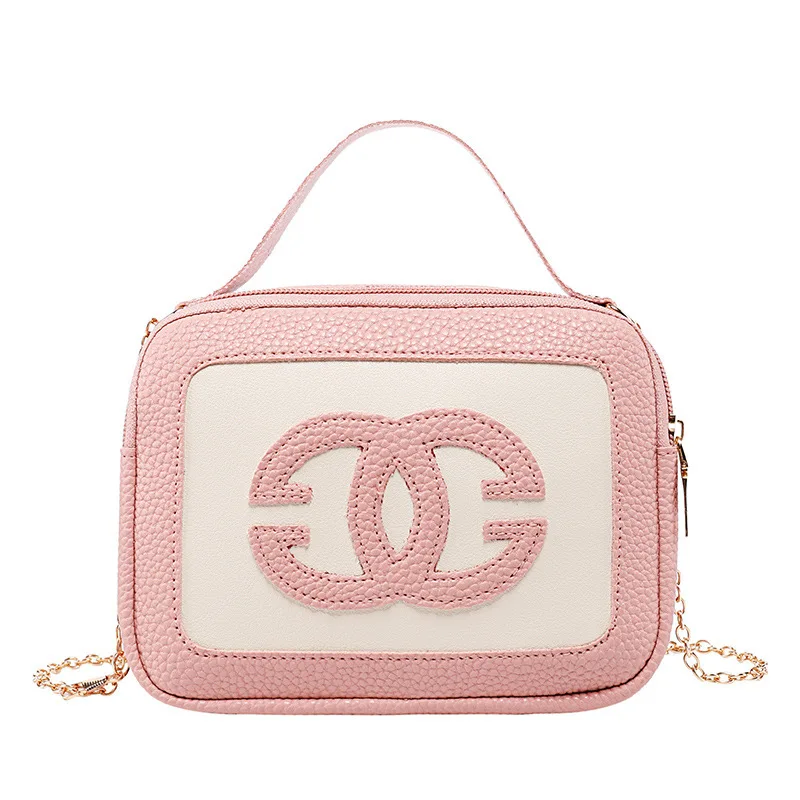 

2019 Alphabet Embroidered Spelling Color Small Square Joker Chain Fund Single Shoulder Messenger Woman Package Versatile China