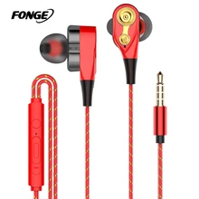 Двухблочные наушники-вкладыши с микрофоном, наушники с басами для телефона, mp3, спортивные наушники, гарнитура, наушники-вкладыши