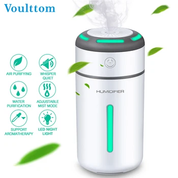 

USB Humidifier Quiet Ultrasonic Aroma Cool Mist Diffuser With Adjustable Mist Mode 7 Fascinating LED Night Lights