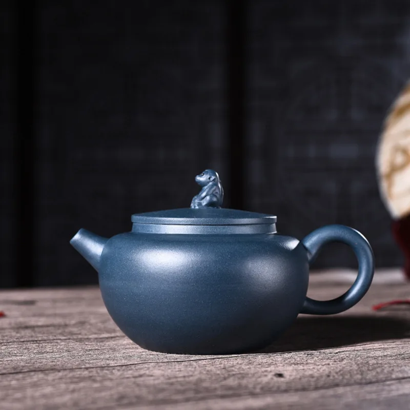 

Pottery Teapot Quality Goods Full Manual Raw Ore Azure Mud Seal Hou Ju Kungfu Online Teapot Tea Set A Piece Of Generation Hair