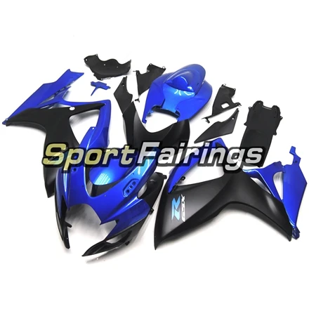 Мотоцикл комплект обтекателей для Suzuki GSXR600 GSXR750 K6 2006 2007 06-07 матовый цвет: черный, синий впрыскивание, АБС-пластик Обтекатели кузовов