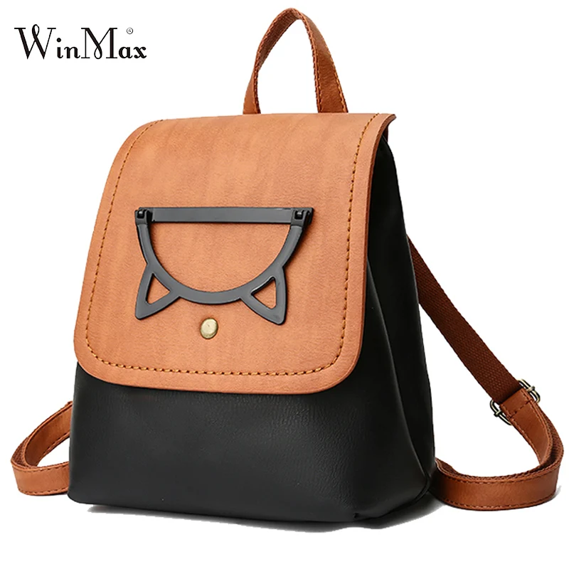 

Cat Pattern Women Backpack Female Rucksack Leather Backpacks For Teenage Girls School Shoulder Bag Travel Bag Bagpack Mochila