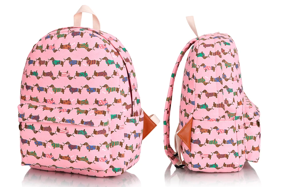 Dachshund Tote Cartoon Sausage Dog Pet Handbag Girl Casual Canvas Shoulder Bag for Women  Shopping Bag (12)
