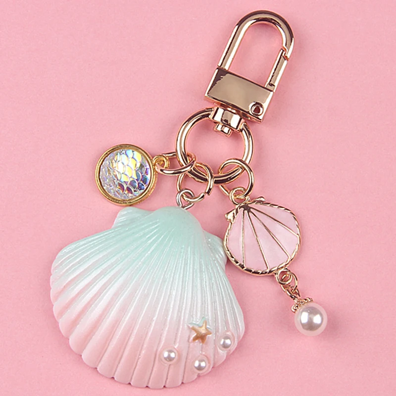 Cute colorful Seashell Silicone Case for Apple Airpods Case 1 2 Case Protective Cover Bag Bluetooth Earphone Case Box Keychain