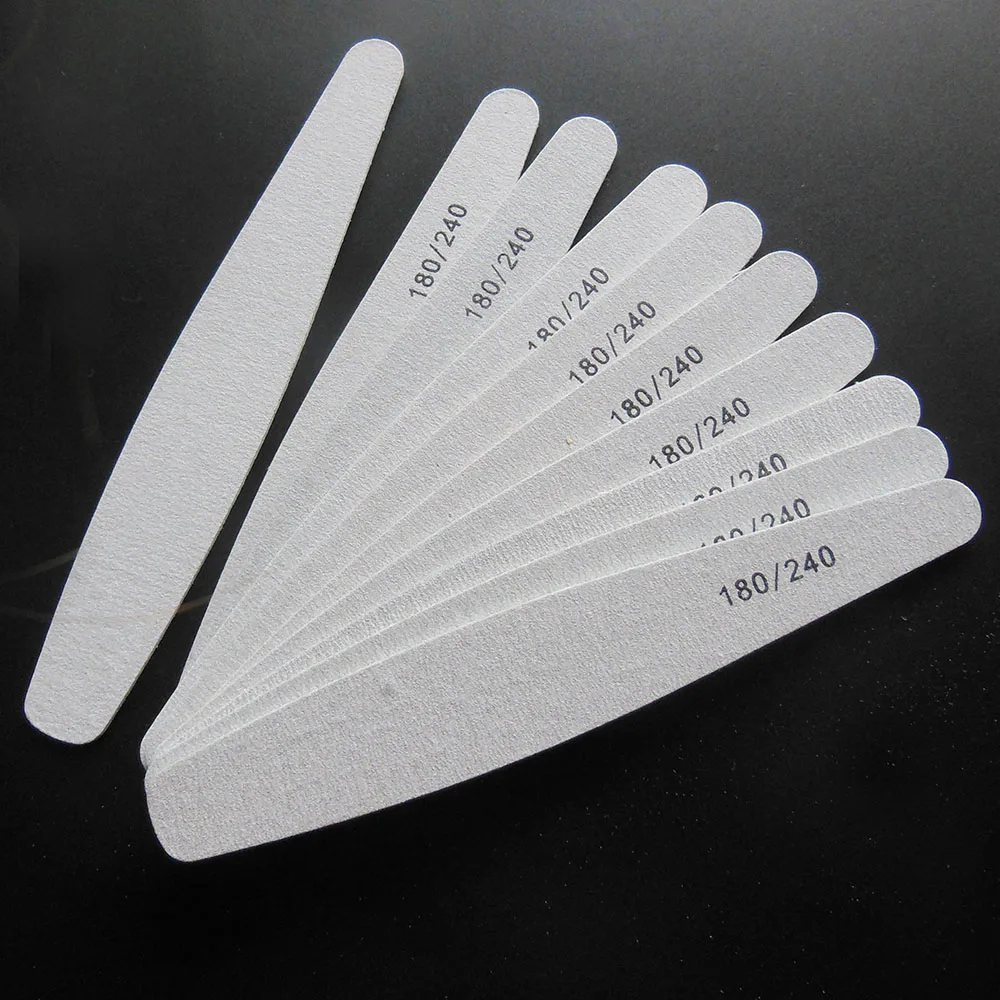 10 pcs wood nail file nail art tool dispoable file 180/240 wooden emery board pedicure tool