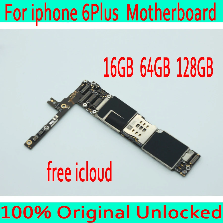 

without Touch ID for iphone 6 Plus 5.5inch Motherboard,Original unlocked for iphone 6P Mainboard+No iCloud,16GB / 64GB /128GB