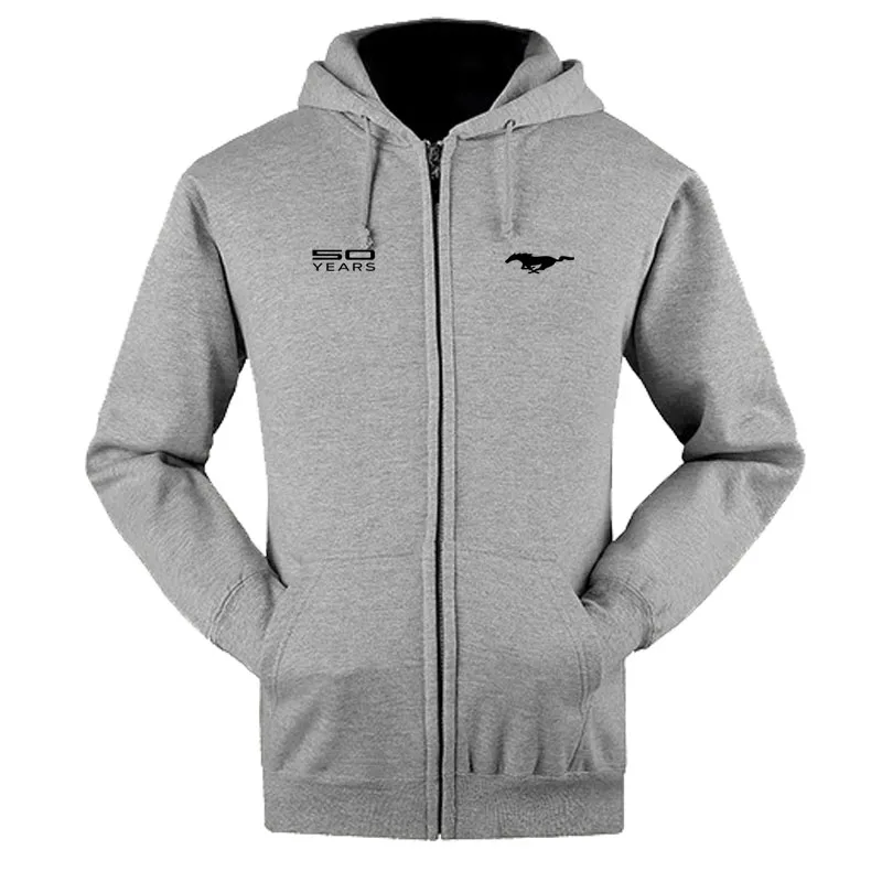 

Mustang logo zipper sweatshirts coat custom 4S shop zipper hoodie jacket